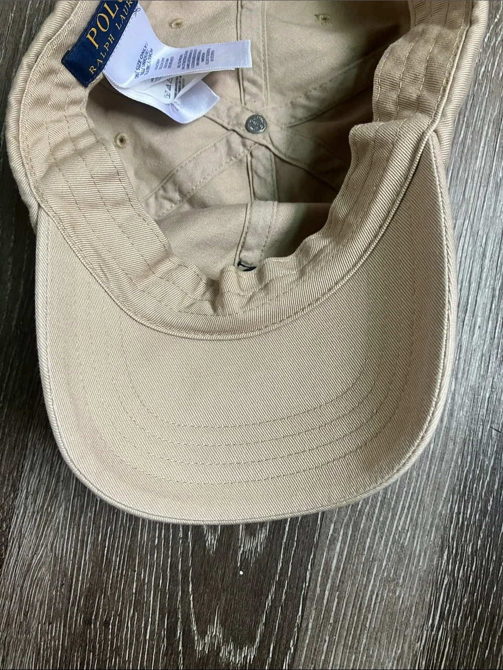 Polo by Ralph Lauren Men's Khaki Baseball Cap with Navy Pony